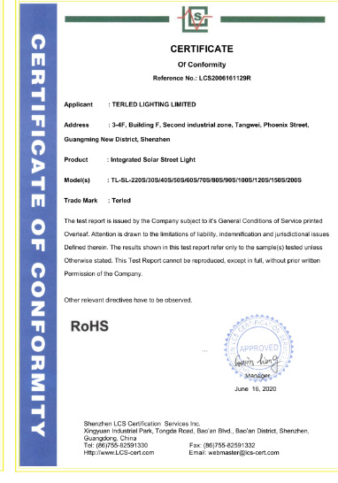 RoHS Certificate