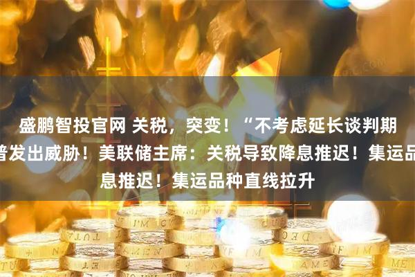 盛鹏智投官网 关税，突变！“不考虑延长谈判期限”，特朗普发出威胁！美联储主席：关税导致降息推迟！集运品种直线拉升